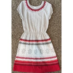 Gymboree Sz 5T Nordic Snowflake Sweater Dress Winter Christmas Holiday Soft Knit